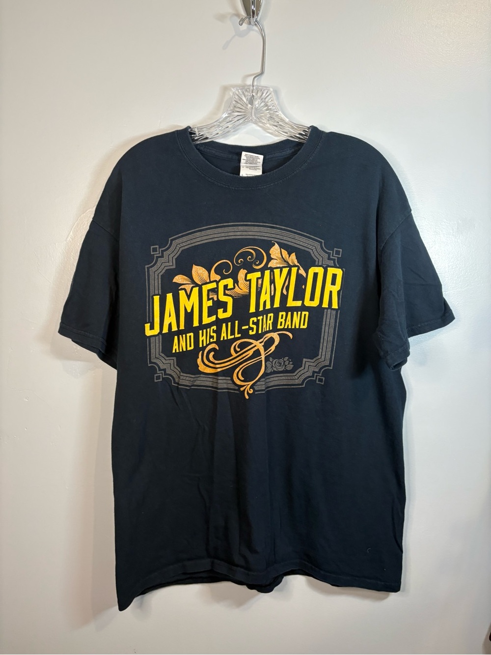 James Taylor 2014 Band Concert Tour TShirt Unisex Black Large 100% Cotton Gildan